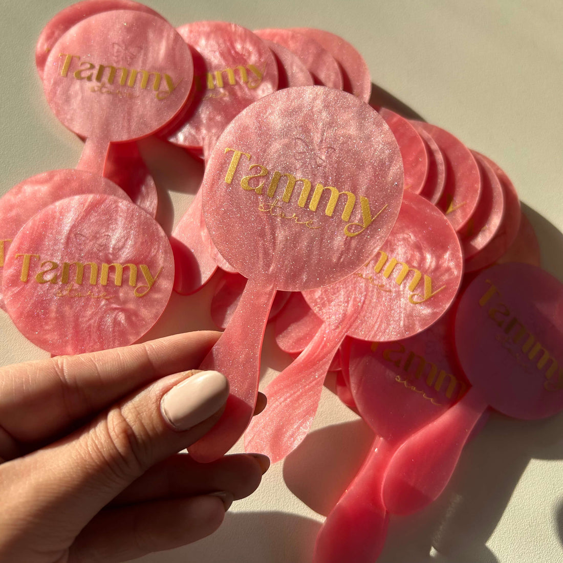 Espelho de bolsa KIT COM 10 com cabo acrílico beleza maquiagem mimo presente