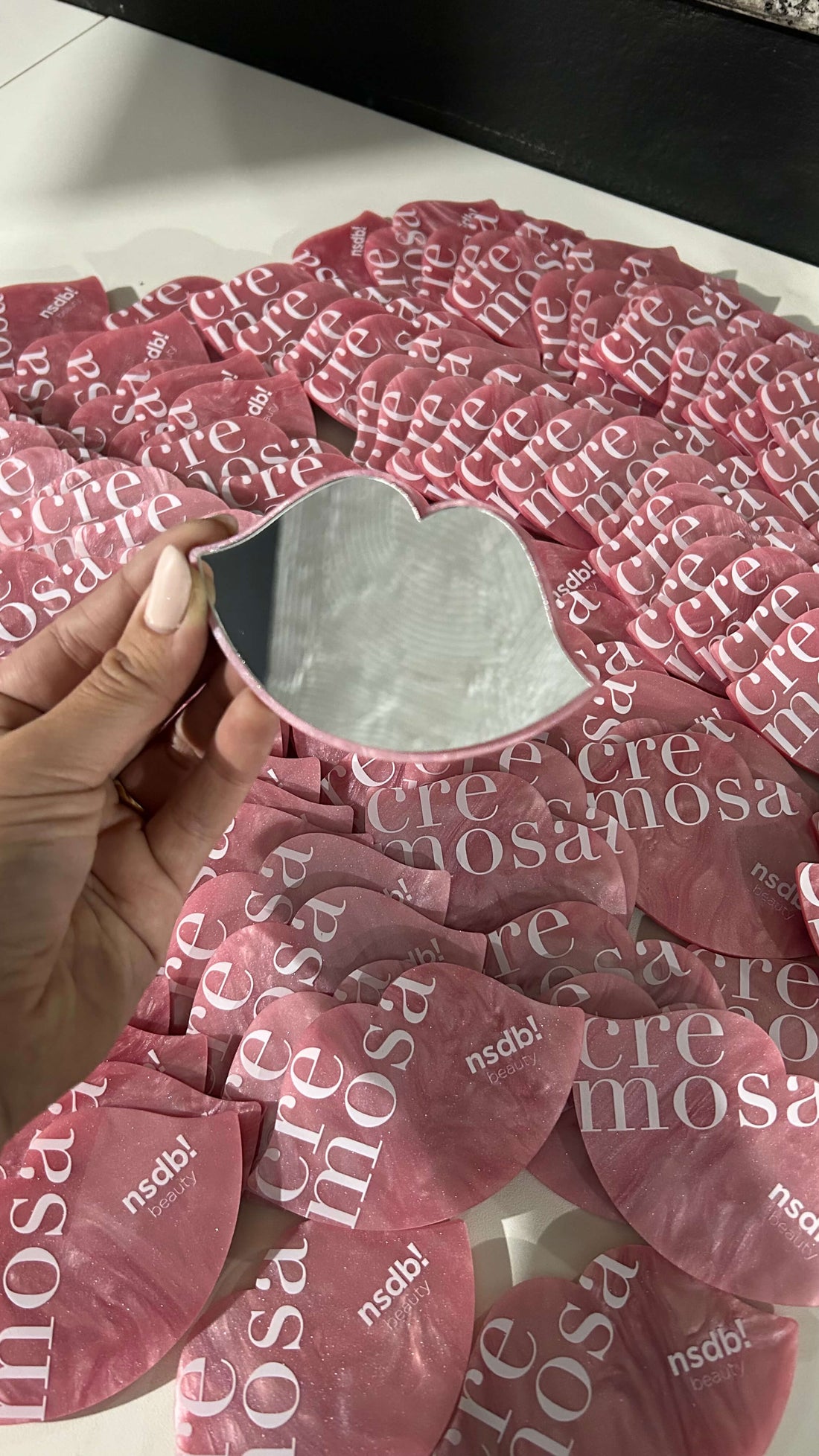 Espelho de bolsa KIT COM 10 formato MINI BOCA SEM CABO personalizado acrilico mimo