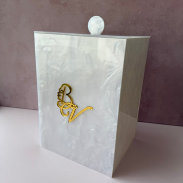 Lixeira Personalizada acrílico madreperola organizador clinica estudio