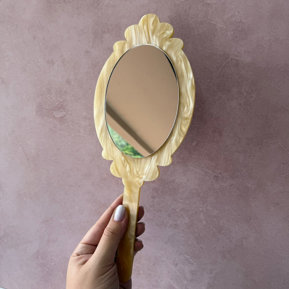 Espelho personalizado detalhado acrílico madreperola