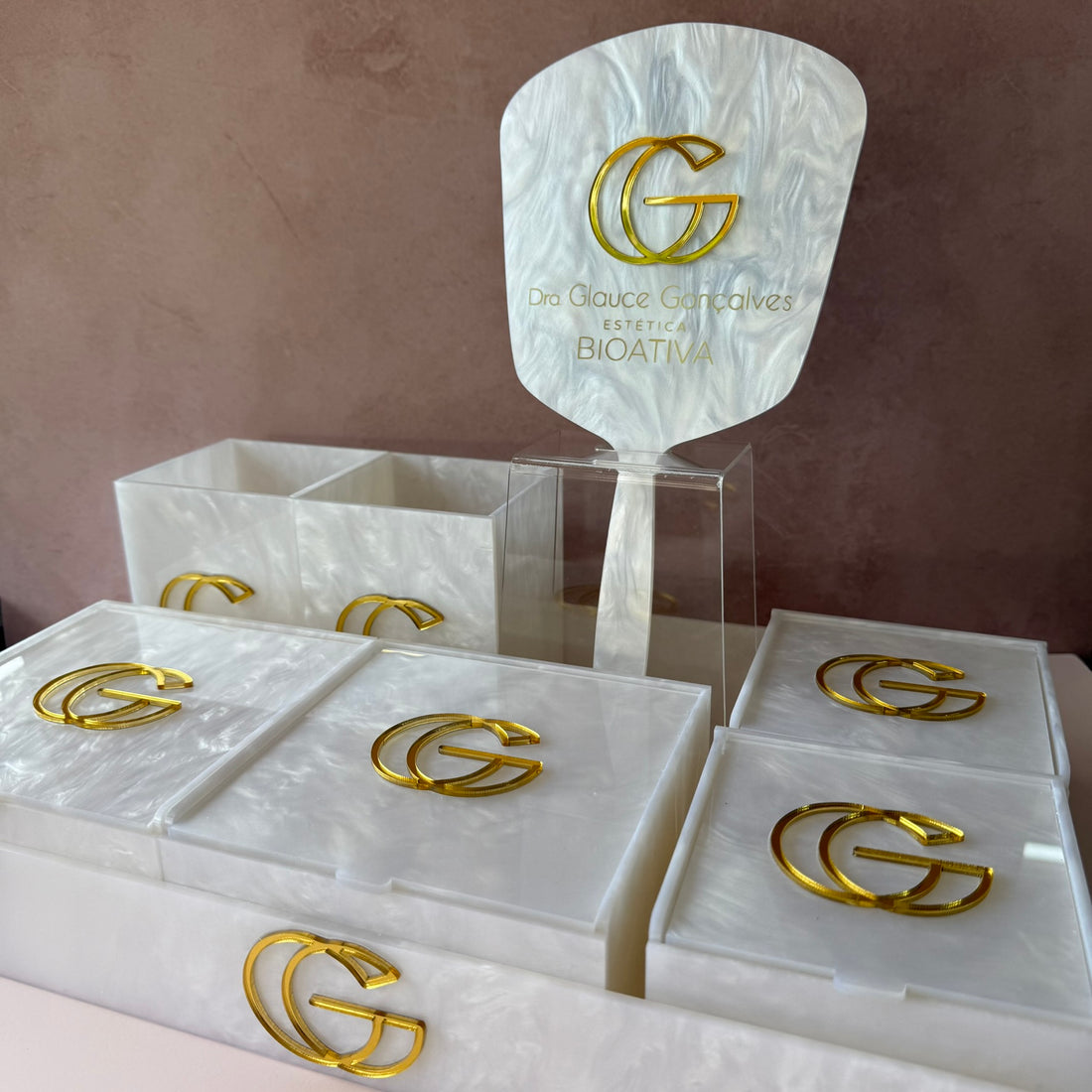 kit organizador BEAUTY personalizado em acrilico organizador clínica studio consultório beleza estetica maquiagem