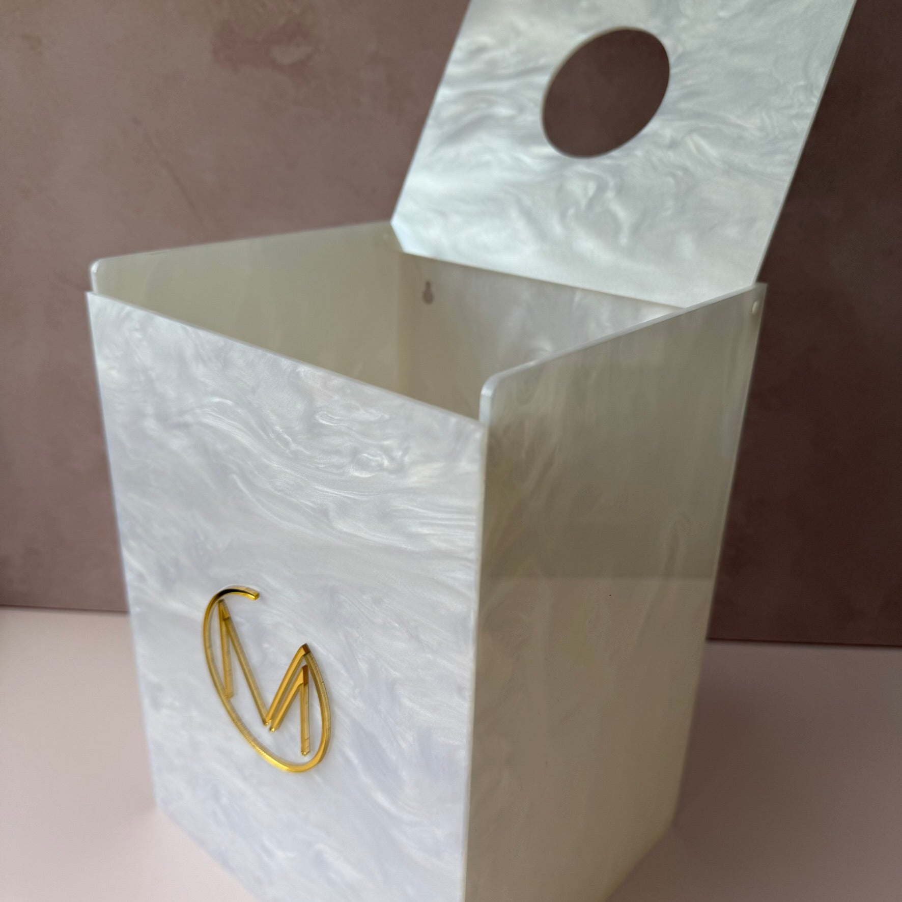 Caixa coletora perfuro cortante descarpack 3 litros personalizada em acrílico madreperola