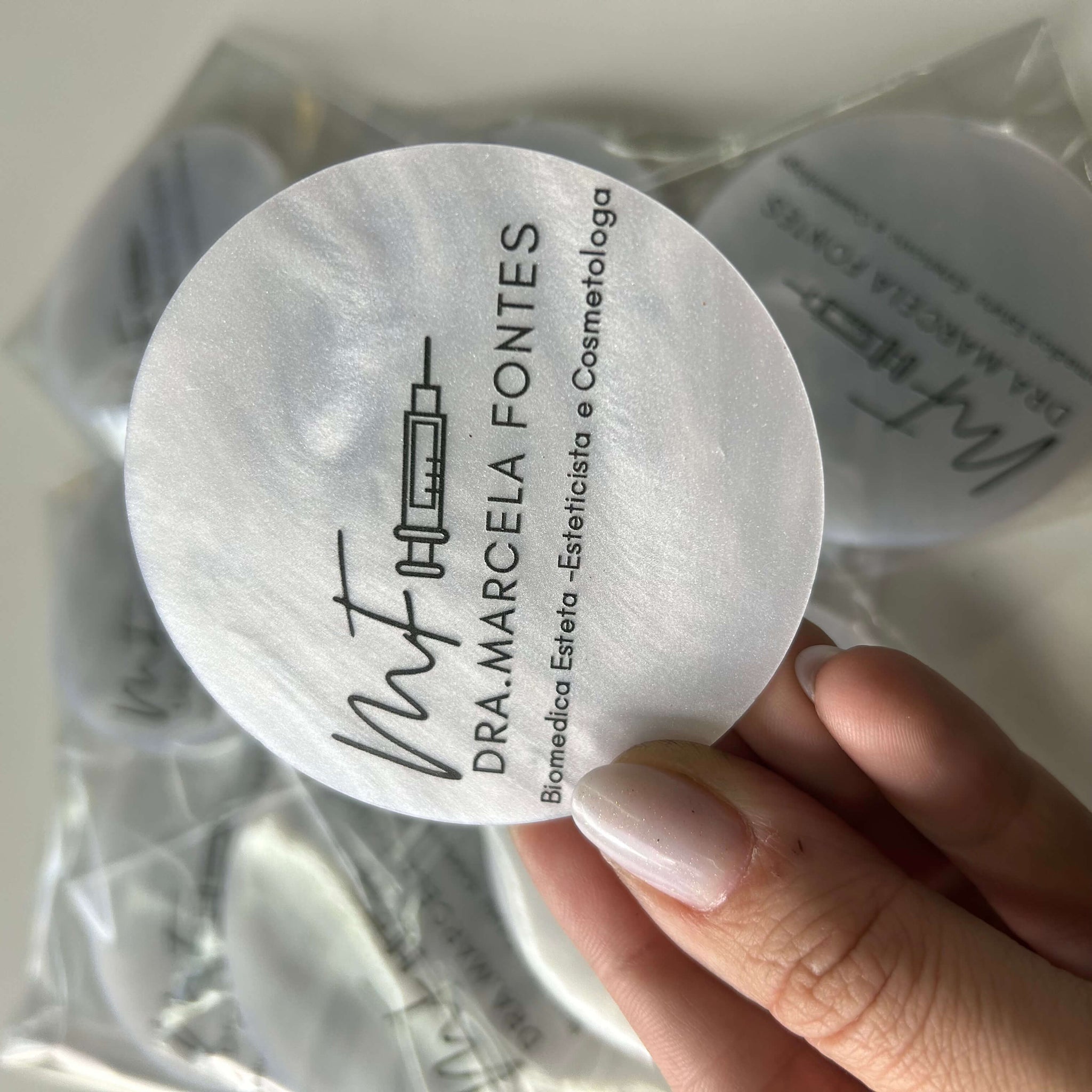 Espelhos de bolsa KIT COM 10 formato REDONDO acrilico personalizado brinde empresa cliente