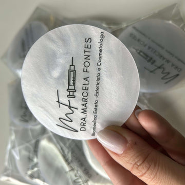 Espelhos de bolsa KIT COM 10 formato REDONDO acrilico personalizado brinde empresa cliente