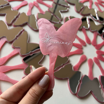 Kit com 10 Espelhos de bolsa MINI BORBOLETA personalizado acrílico cliente mimo