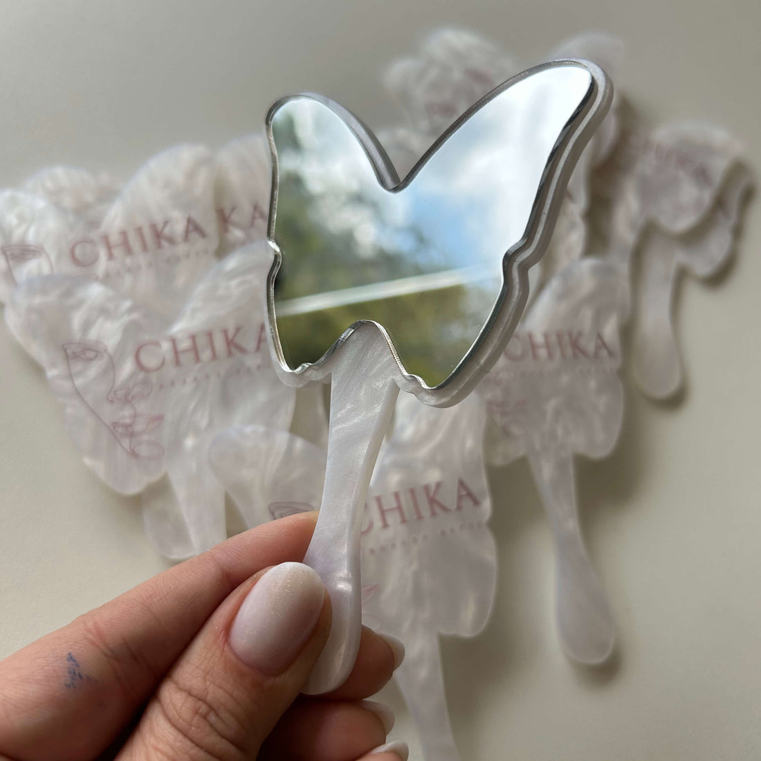 Kit com 10 Espelhos de bolsa MINI BORBOLETA personalizado acrílico cliente mimo