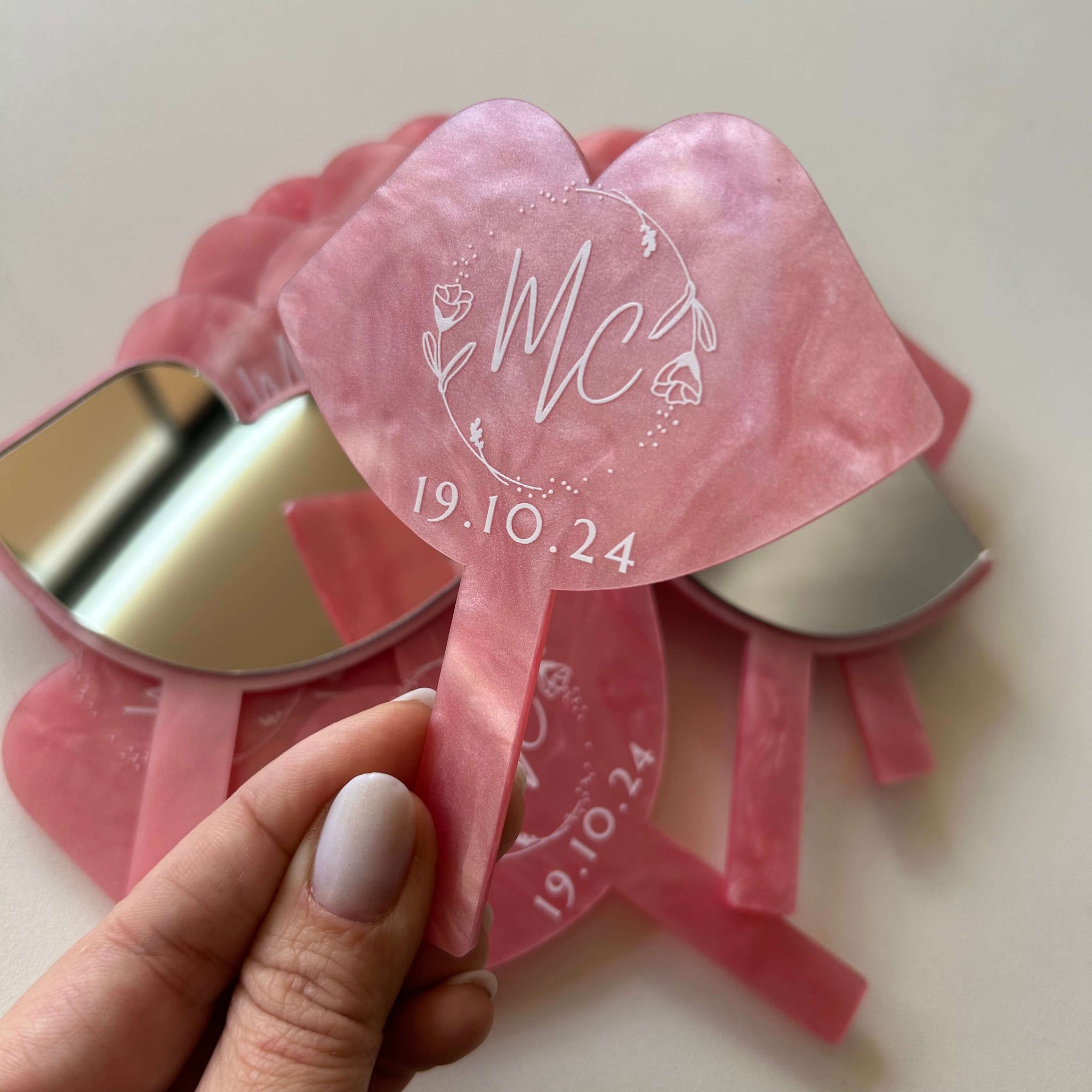 Espelho de bolsa KIT COM 10 formato MINI BOCA COM CABO personalizado acrilico mimo