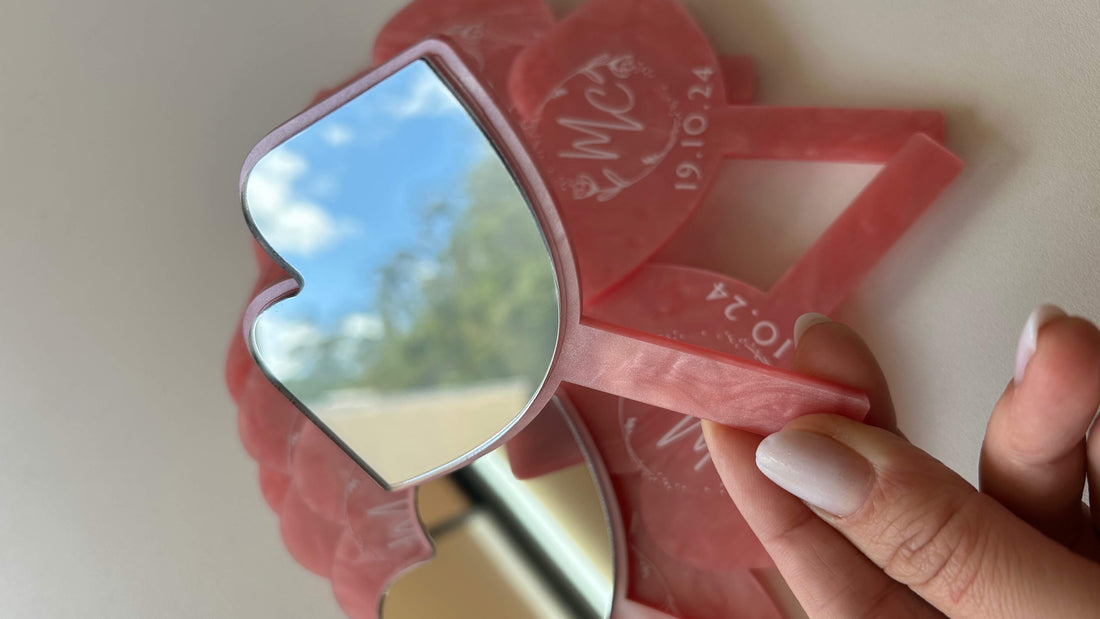 Espelho de bolsa KIT COM 10 formato MINI BOCA COM CABO personalizado acrilico mimo