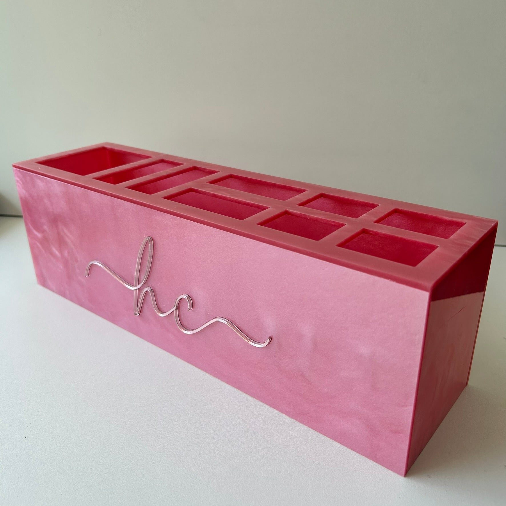 Porta Pincéis em acrílico 9 divisórias maquiagem acrílico personalizado maquiadora