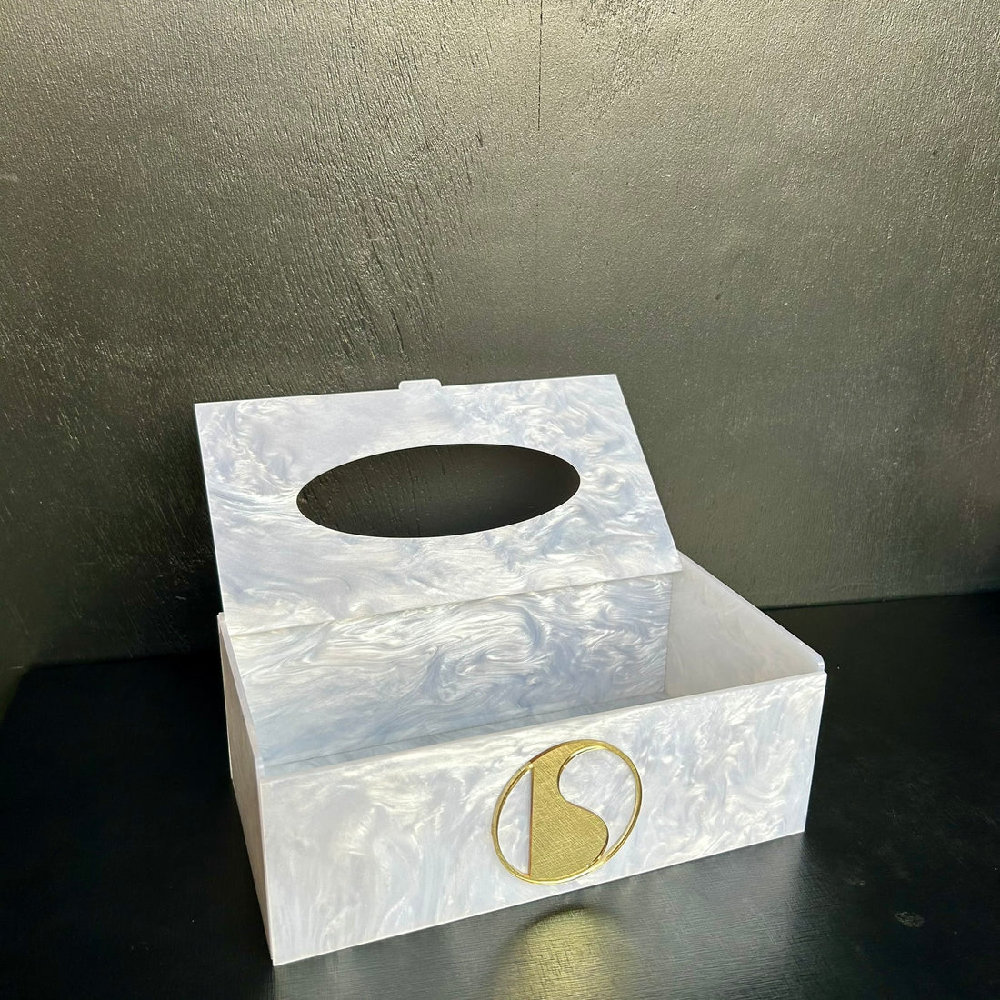 Caixa para luvas, papel lenço ou máscara personalizada madrepérola