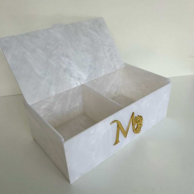 Caixa Organizadora Dupla personalizada madrepérola studio clinica consultorio