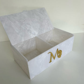 Caixa Organizadora Dupla personalizada madrepérola studio clinica consultorio