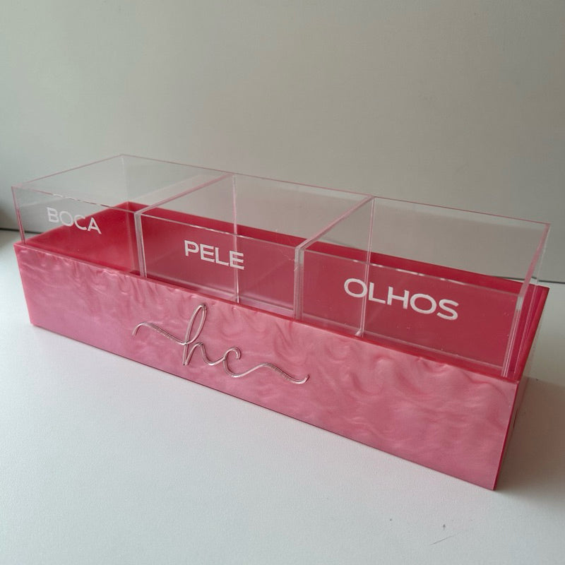 Porta Pincéis em acrílico pele/boca/olhos 4 peças personalizado maquiagem maquiadora