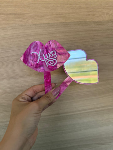 Espelho de bolsa KIT COM 10 formato Mini boca com cabo